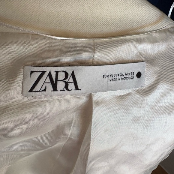NWT ZARA TAILORED DOUBLE
BREASTED BLAZER ecru color XL - Picture 8 of 11